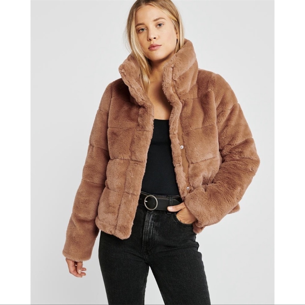 Abercrombie Mini Faux Fur Puffer Jacket